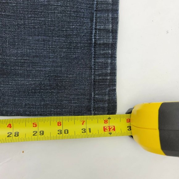 Papaya Premium Jeans Womens 11 (29x32) Blue Bootcut Stretch Denim Whiskered Y2K - Picture 6 of 6